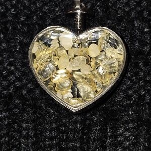 Heart-Shaped Pendant with Yellow Tourmaline Stones